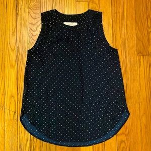 LOFT Navy Star Print Sleeveless Shell Tank Top XS